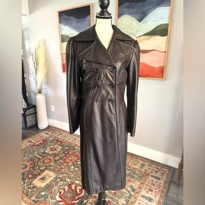 Pele Studio Black Leather Trench Coat